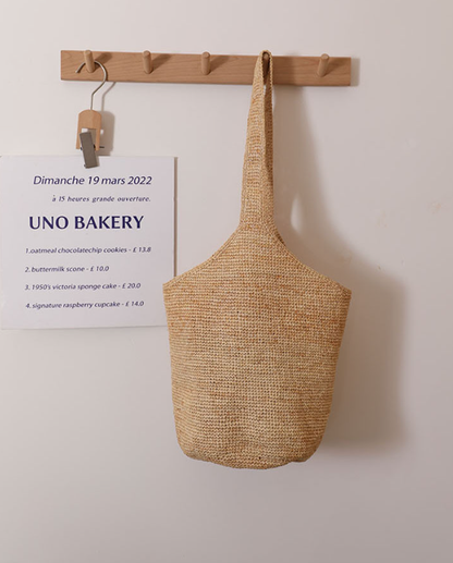 Large Capacity Shoulder Straw Bag Bucket
