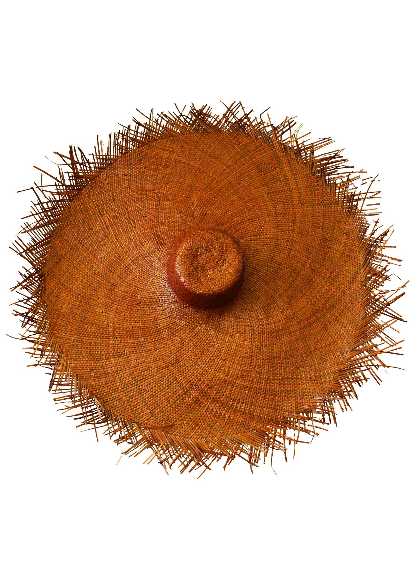 Woven Straw Hat in Burnt Caramel