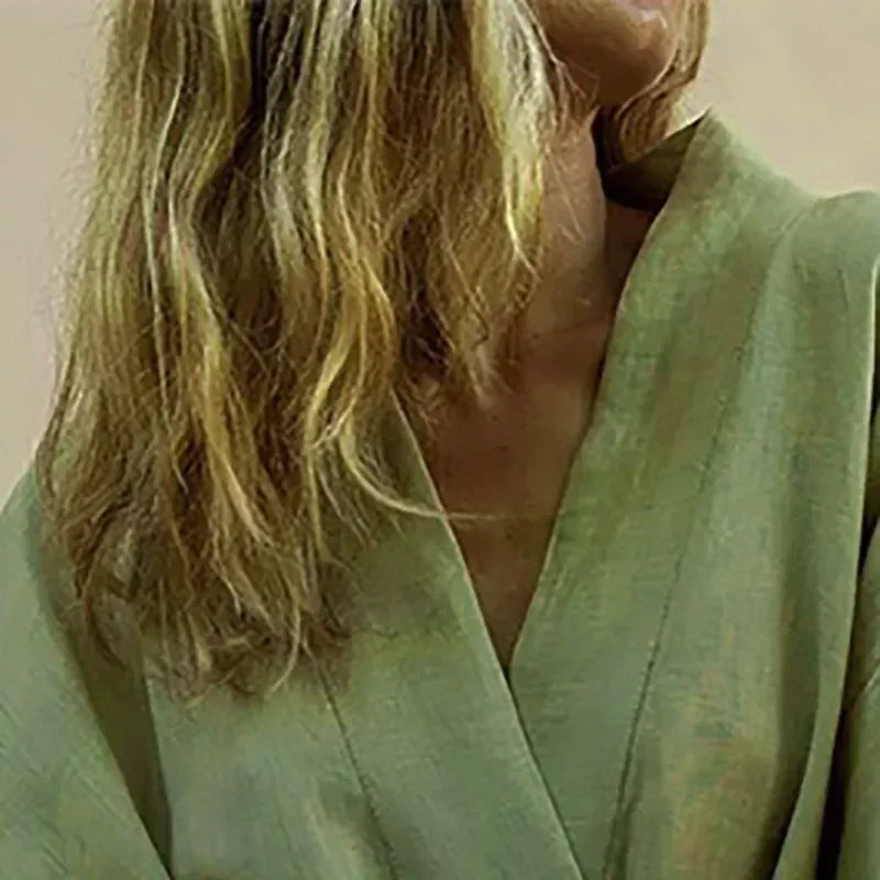 Women's V-Neck Kimono Cardigan Mini Dress