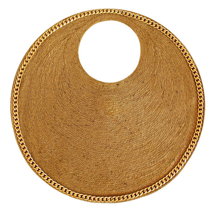 The Solo Cocco Jute Bag With Gold Chain