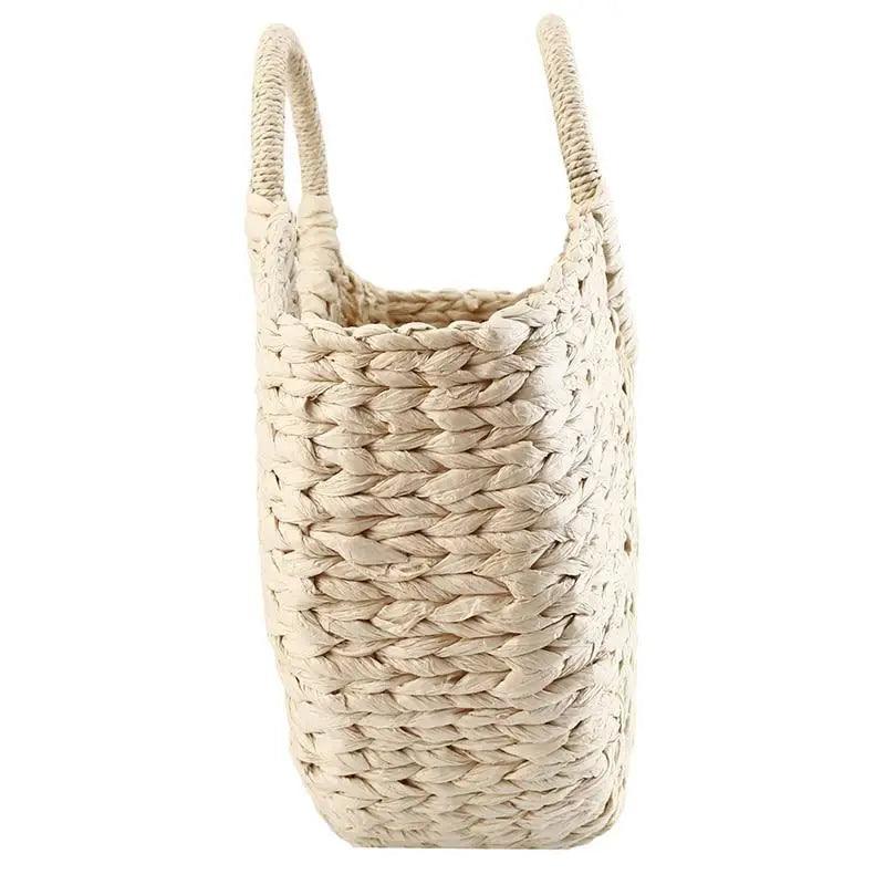 Wicker Straw Half Round Bag