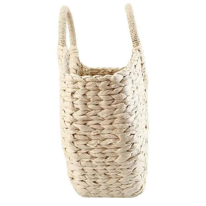 Wicker Straw Half Round Bag