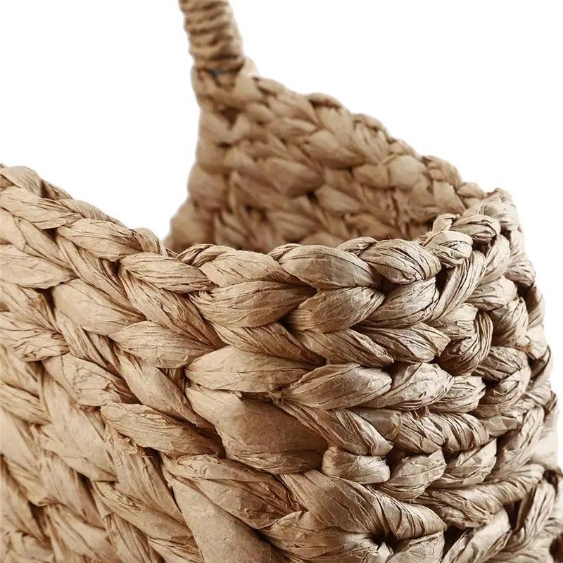 Wicker Straw Half Round Bag